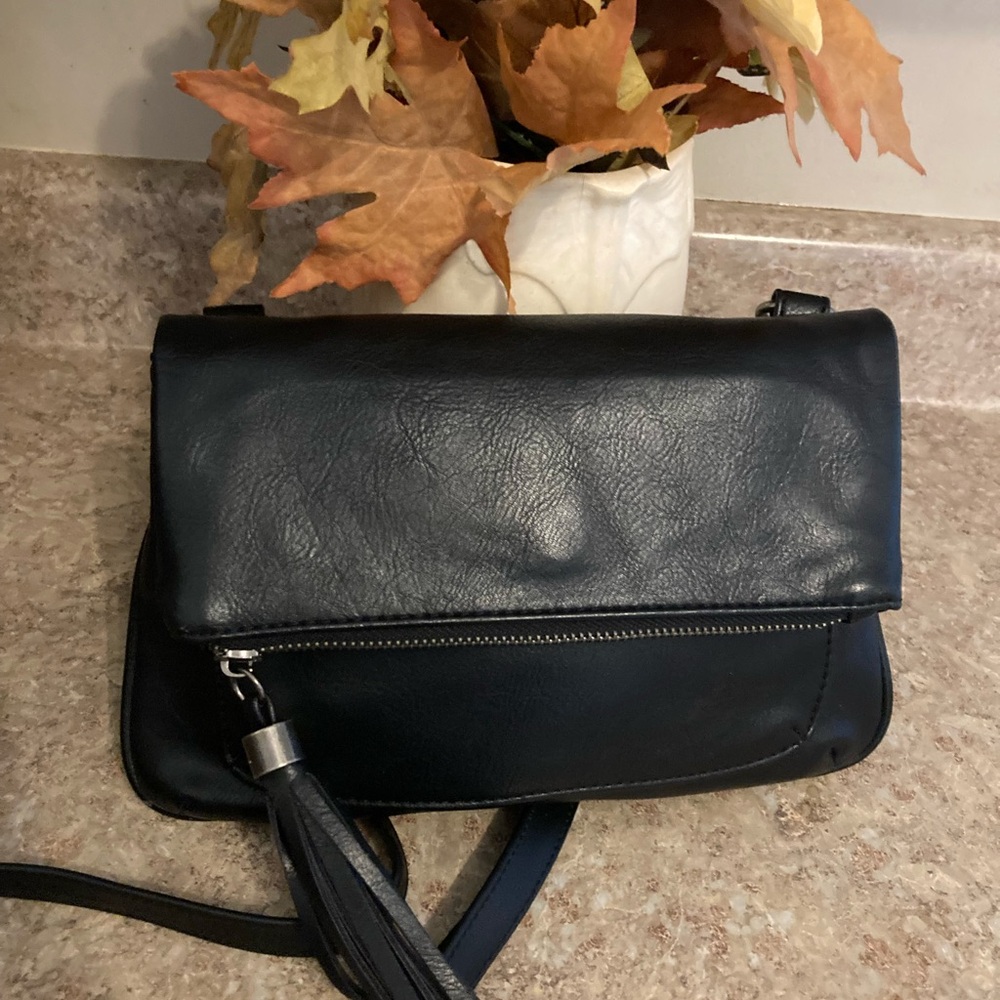 Joy Susan Black Crossbody Bag with Tassel